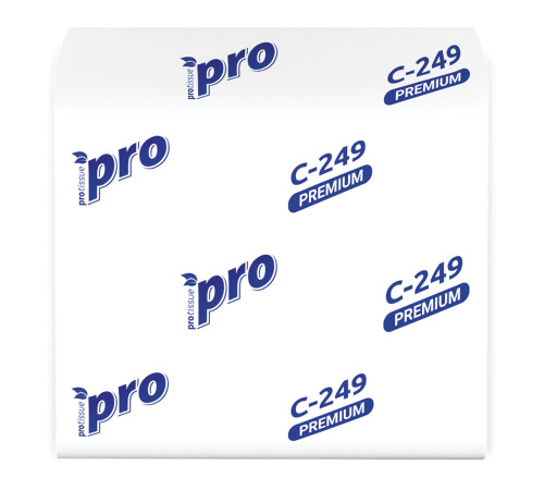 Туалетная бумага листовая V-сложения PROtissue Premium Instant 2 слоя, 250 листов, 40 упаковок в коробке, белая, Сясьский ЦБК С249