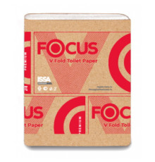 Бумага туалетная листовая Focus Premium, 2 слоя, V сложение, 250 листов, 15 пачек, белая