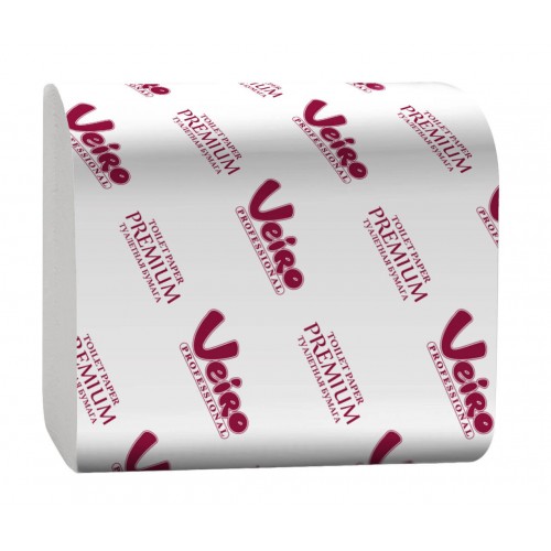 Туалетная бумага листовая Veiro Professional Premium 2-х слойная, 30 м, 250 листов (21x10.8 см), белая, арт TV302