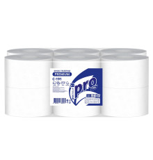 Туалетная бумага PROtissue Premium 2 слоя, 12 рулонов, 170 м, 1360 листов (9,5х12,5 мм), белая, втулка 6 см, Сясьский ЦБК С191