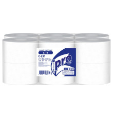 Туалетная бумага PROtissue Lite Instant 1 слой, 12 рулонов, 200 м, без перфорации, белая, втулка 6 см, Сясьский ЦБК С231