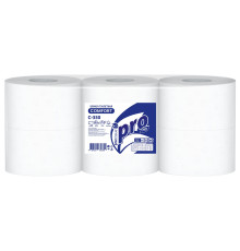 Туалетная бумага PROtissue Comfort 1 слой, 6 рулонов, 525 м, без перфорации, белая, втулка 6 см, Сясьский ЦБК С350