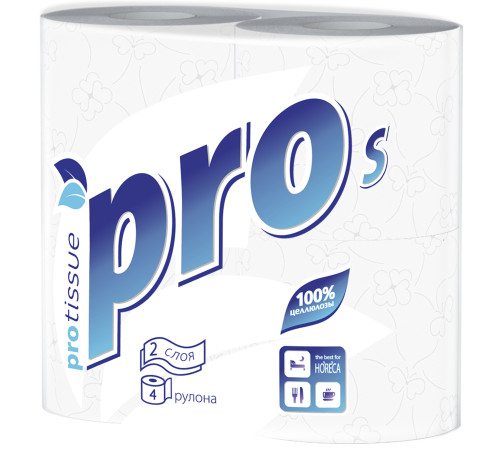 Туалетная бумага PROtissue Premium 2 слоя, 96 рулонов, 23 м, 184 листа (9,6х12,5 см), белая, втулка 4,5 см, Сясьский ЦБК С160