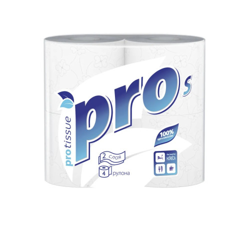 Туалетная бумага PROtissue Premium 2 слоя, 96 рулонов, 23 м, 184 листа (9,6х12,5 см), белая, втулка 4,5 см, Сясьский ЦБК С160
