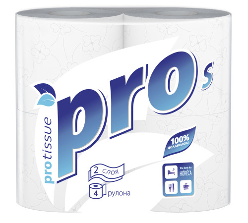 Туалетная бумага PROtissue Premium 2 слоя, 96 рулонов, 23 м, 184 листа (9,6х12,5 см), белая, втулка 4,5 см, Сясьский ЦБК С160