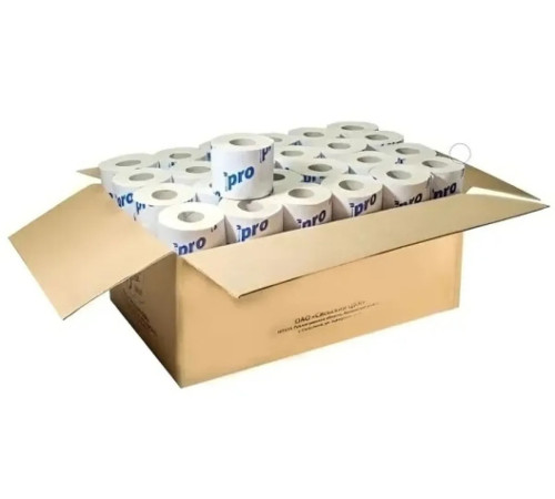 Туалетная бумага PROtissue Lite 1 слой, 72 рулона, 54 м, 432 листа (9х12,5 см), белая, втулка 4,5 см, Сясьский ЦБК С204