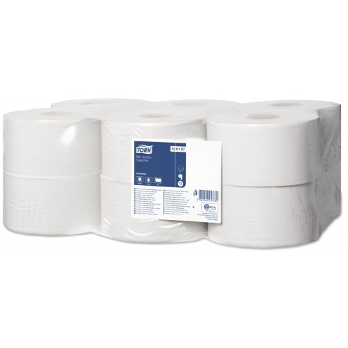 Туалетная бумага Tork Universal (T2) 1-слойная, 12 рулонов, 200 м, белая, арт 120197