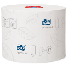 Туалетная бумага Advanced Mid-size (T6) 2-х слойная, 27 рулонов, 100 м, белая Tork 127530