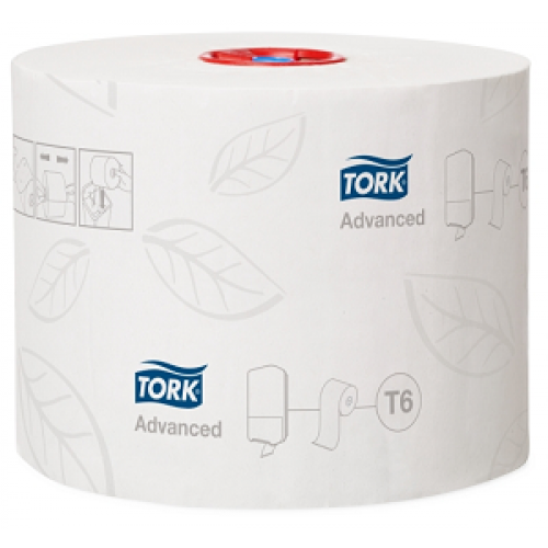 Туалетная бумага Tork Advanced Mid-size (T6) 2-х слойная, 27 рулонов, 100 м, белая, арт 127530