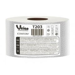 Туалетная бумага Veiro Professional Comfort 2-х слойная, 12 рулонов, 200 м, 1600 листов (9.5x12.5 см), белая