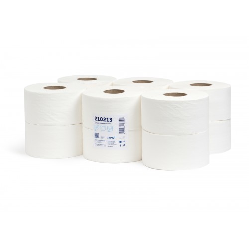 Туалетная бумага НРБ ТБ 2-160 2-х слойная, 12 рулонов, 160 м, 1280 листов, белая, арт 210213