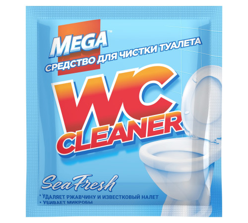 WC Cleaner Sea Fresh порошок для чистки туалета с антимикробным эффектом MEGA, 130 г АМС Кемикал Ч-15-9