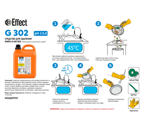 Чистящее средство для кухни Гамма 302, 1 л, Effect 13118-1