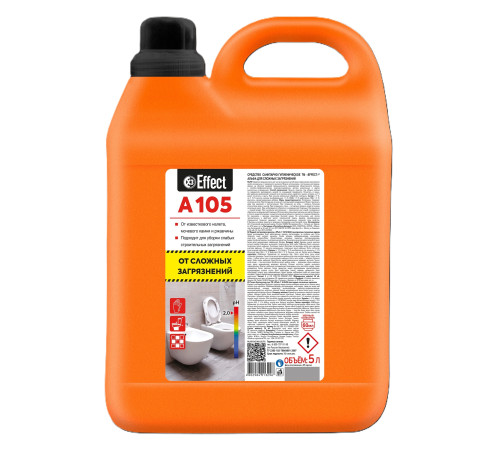 Чистящее средство для сложных загрязнений санузлов Альфа 105, 5 л, Effect 25994 1/2