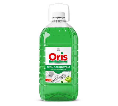 Cредство для мытья посуды ORIS Зеленое яблоко 5 л, ПЭТ, GRASS 126147 1/2