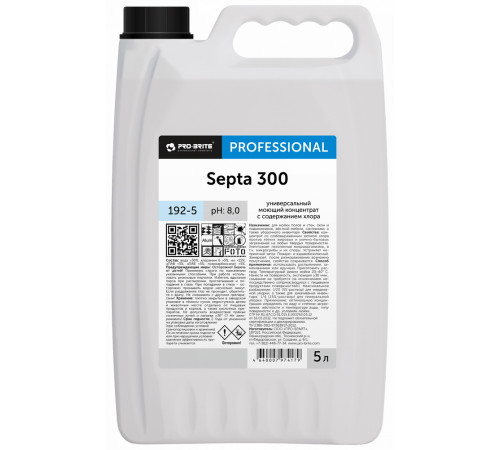 Универсальное моющее средство с дезинфицирующим эффектом Pro-brite SEPTA-300 192-5, 5 л