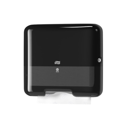 Мини-диспенсер для листовых полотенец Singlefold сложения ZZ и С, черный Tork 553108