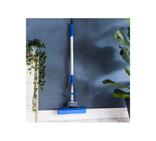 Швабра губчатая ТопМоп, с телескопической рукояткой 65-120 см, YORK 081120, 1/12