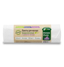 Мешки для мусора 60 л, 20 шт, 6,5 мкм, 58x68 см, ПНД, белые ППК ЭЛБ602040Б