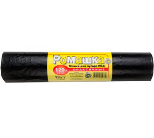 Мешки для мусора 120 л, 25 шт, 30 мкм, 68x105 см, ПВД, черные ППК ВР-0063
