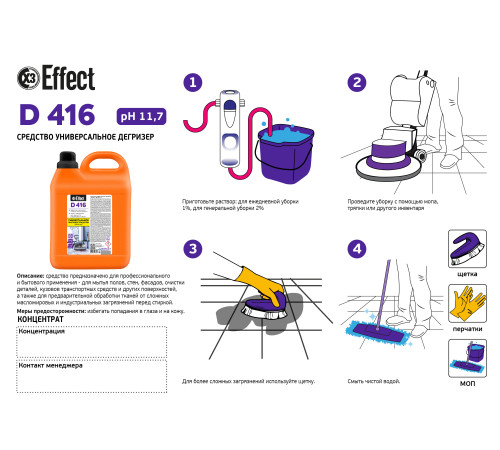 Универсальное средство дегризер Дельта 416, 0,5 л, Effect 15280-0,5