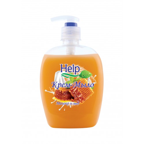 Крем-мыло HELP Молоко и мёд 500 гр. с дозатором 1/12 Альфатехформ 5-0355