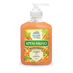 Крем-мыло туалетное жидкое Русские травы, морковное, 300 мл дозатор АМС Кемикал К06-9