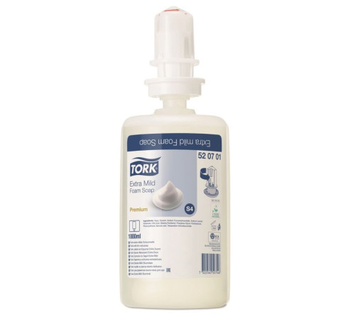 Жидкое мыло Premium, ультра-мягкое мыло-пена, 1 л, Система S4, Tork 520701