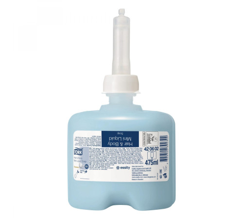 Жидкое мыло-гель для тела и волос, мини 475 мл, система S2, Tork 420602