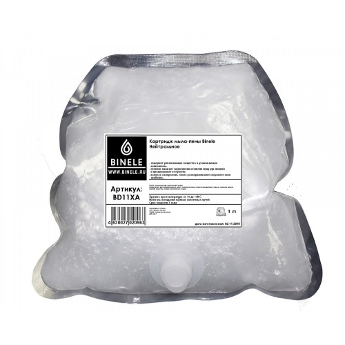 Комплект картриджей мыла-пены нейтральное, в упаковке 6 штук по 1 л. / D-система Binele BD11XA