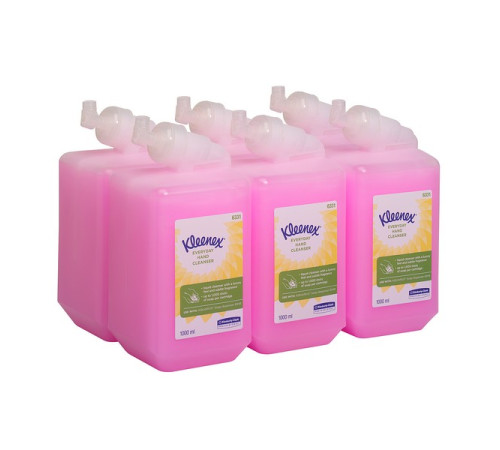 Kimberly-Clark Жидкое мыло для рук Kleenex Every Day use, розовое, картридж 1л, 1/6 Kimberly 6331