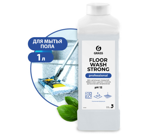 FLOOR WASH STRONG Щелочное концентрированное средство для мытья пола, 1л, Grass