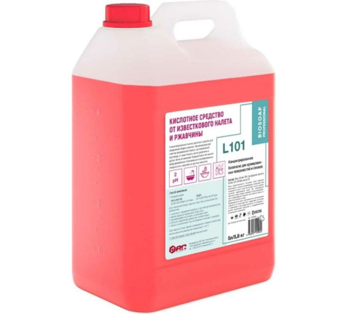 BIOSOAP Proffecional L101 Кислотное средство от известкового налета и ржавчины (концентрат), 5 л, АИС 9040424