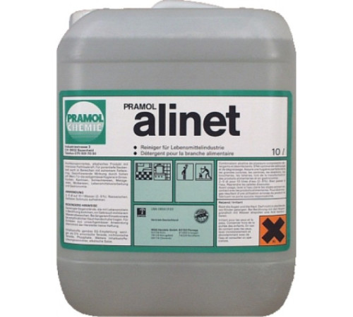 Alinet 10 л щелочной очиститель, удаляет жиры и белки животного и растительного происхождения PRAMOL 07-04-0018-10