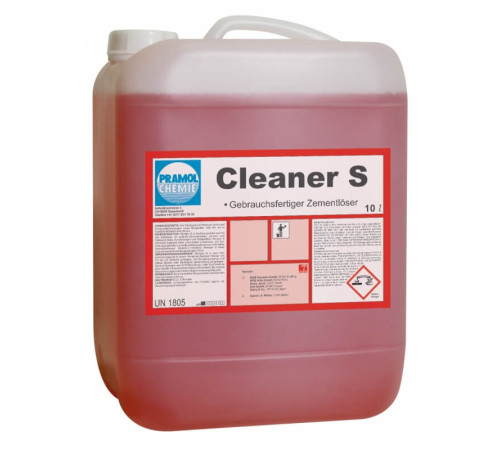 Cleaner S удаляет цементный налёт, цементные и известковые отложения, высолы и частицы ржавчины, 1 л PRAMOL 07-14-0042
