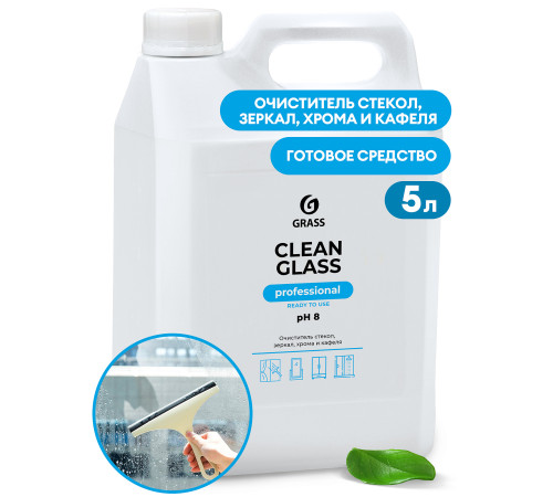 Clean glass Professional Средство для очистки стекол и зеркал, 5 кг, канистра, Grass