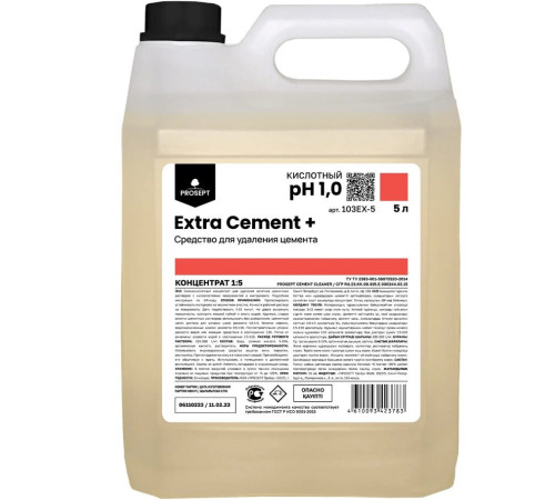 Extra Cement+ Средство для удаления цемента, 5 л Prosept 103EX-5 Extra Cement+ Средство для удаления цемента, 5 л Prosept 103EX-5