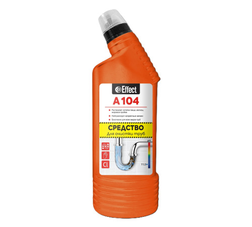 Средство для очистки канализационных труб Альфа 104 0,75 л, Effect 26211 1/14