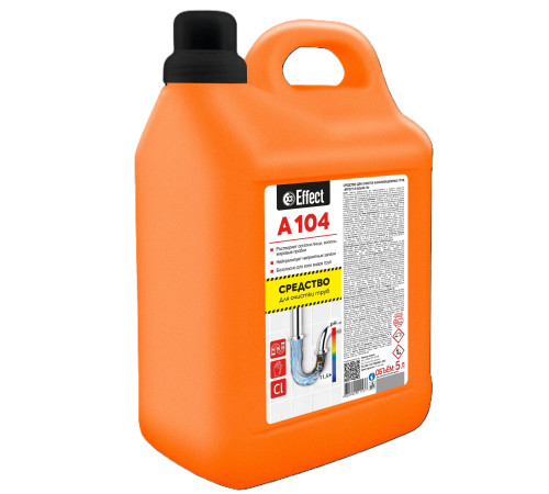 Средство для очистки канализационных труб Альфа 104 5 л, Effect 26216 1/2