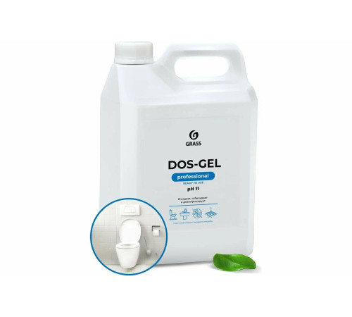 DOS GEL Дезинфицирующий чистящий гель для сантехники, 5,3 кг, GRASS, 1/4