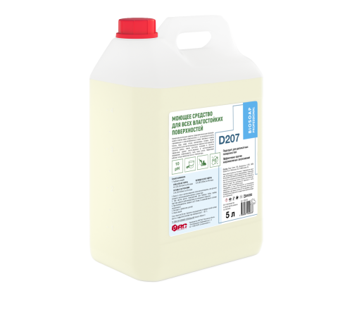 BIOSOAP PROFESSIONAL D207, Универсальное моющее средство для влагостойких поверхностей, 5 л, АиС, 1/4 BIOSOAP PROFESSIONAL D207, Универсальное моющее средство для влагостойких поверхностей, 5 л, АиС, 1/4