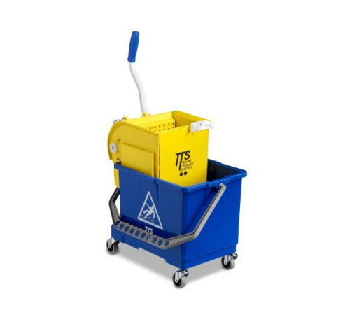 Double bucket ведро на колесах со съемным разделителем, ручкой и отжим O-Key, 20 л TTS 36394
