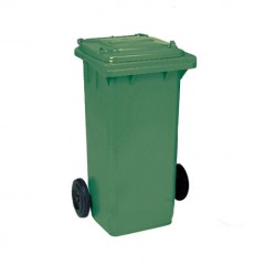 Контейнер для отходов на колесах с крышкой, зеленый, 120 л