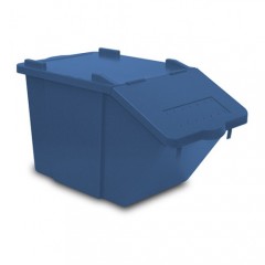 Контейнер мусорный без пластиковых наклеек, синий, 45 л