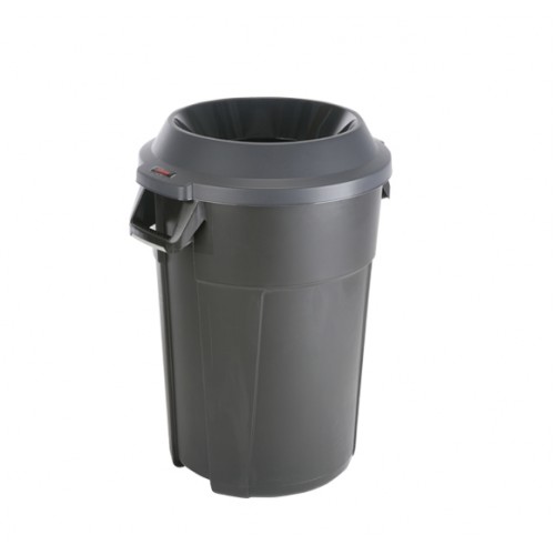 Пластиковый контейнер-бак для мусора Титан с крышкой, 85 л, чёрный