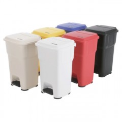 Пластиковый контейнер Гера для мусора с педалью и крышкой 35 л, белый Vileda 137751