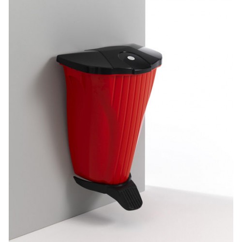 Wall-UP настенное мусорное ведро c педалью и крышкой, красное, 50 л TTS 5840