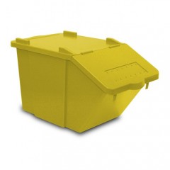 Контейнер мусорный без пластиковых наклеек, желтый, 45 л