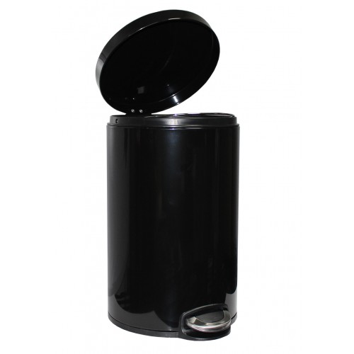 Корзина для мусора с педалью Lux (эмалированная сталь, чёрная), 12 л Binele WP12LB