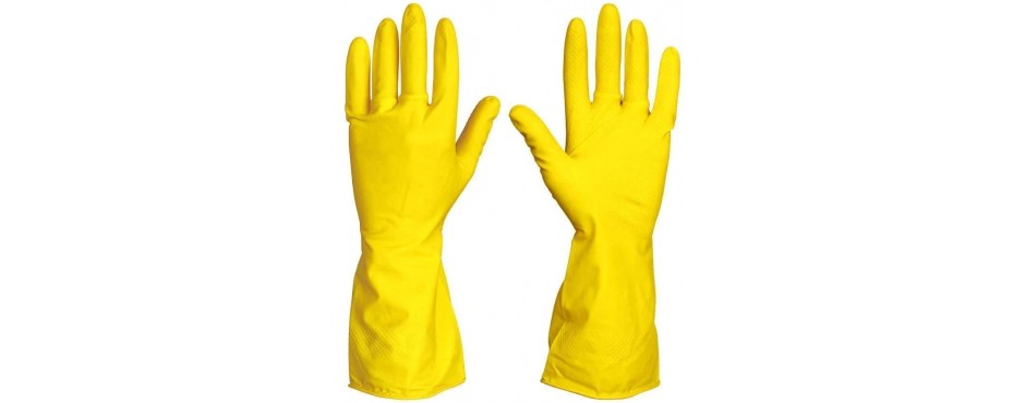 Перчатки хозяйственные латексные желтые L